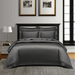 Luxury Gray Cotton Satin Sleeves with Lace – Solid Color