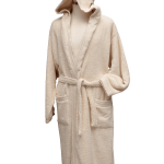 Premium Szlafrok Mikropamuk z kapturem, 450g – 100% Bawełna, Ecru