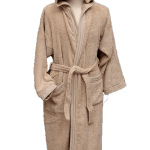 Premium Szlafrok Mikropamuk z kapturem, 450g – 100% Bawełna, Cappuccino