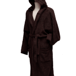 Premium Szlafrok Mikropamuk z kapturem, 450g – 100% Bawełna, Brązowy