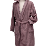 Premium Szlafrok Mikropamuk z kapturem, 450g – 100% Bawełna, Popiół róży