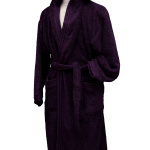 Premium Szlafrok Mikropamuk z kapturem, 450g – 100% Bawełna, Ciemnofioletowy