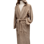380g Szlafrok z kapturem, 100% Bawełna – Cappuccino