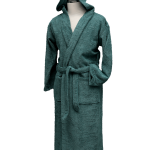 Halat de baie de lux cu glugă 380g, 100% Bumbac – Petrol